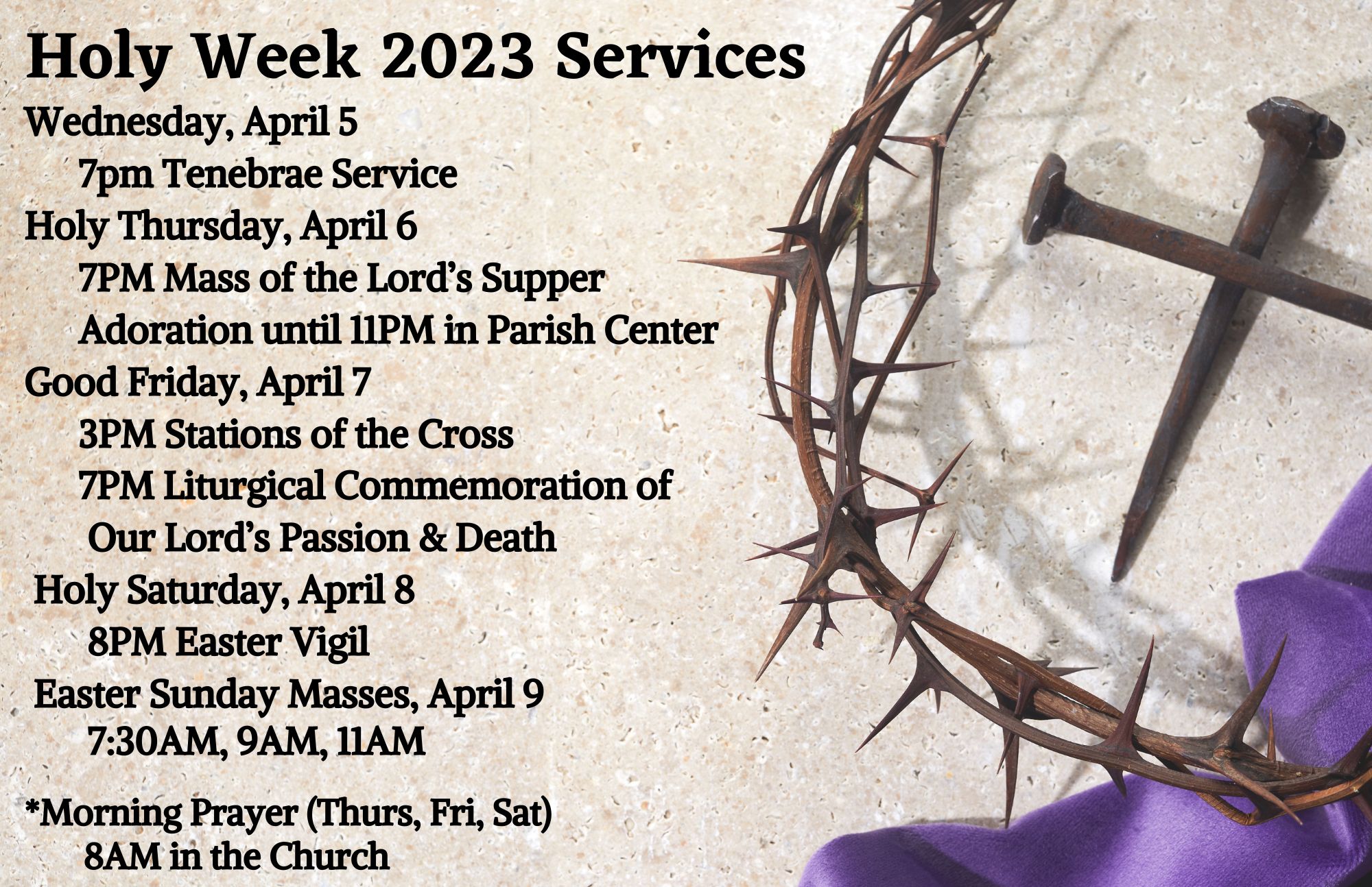 Holy Week 2023 Services St Justin Martyr Catholic Church 6924