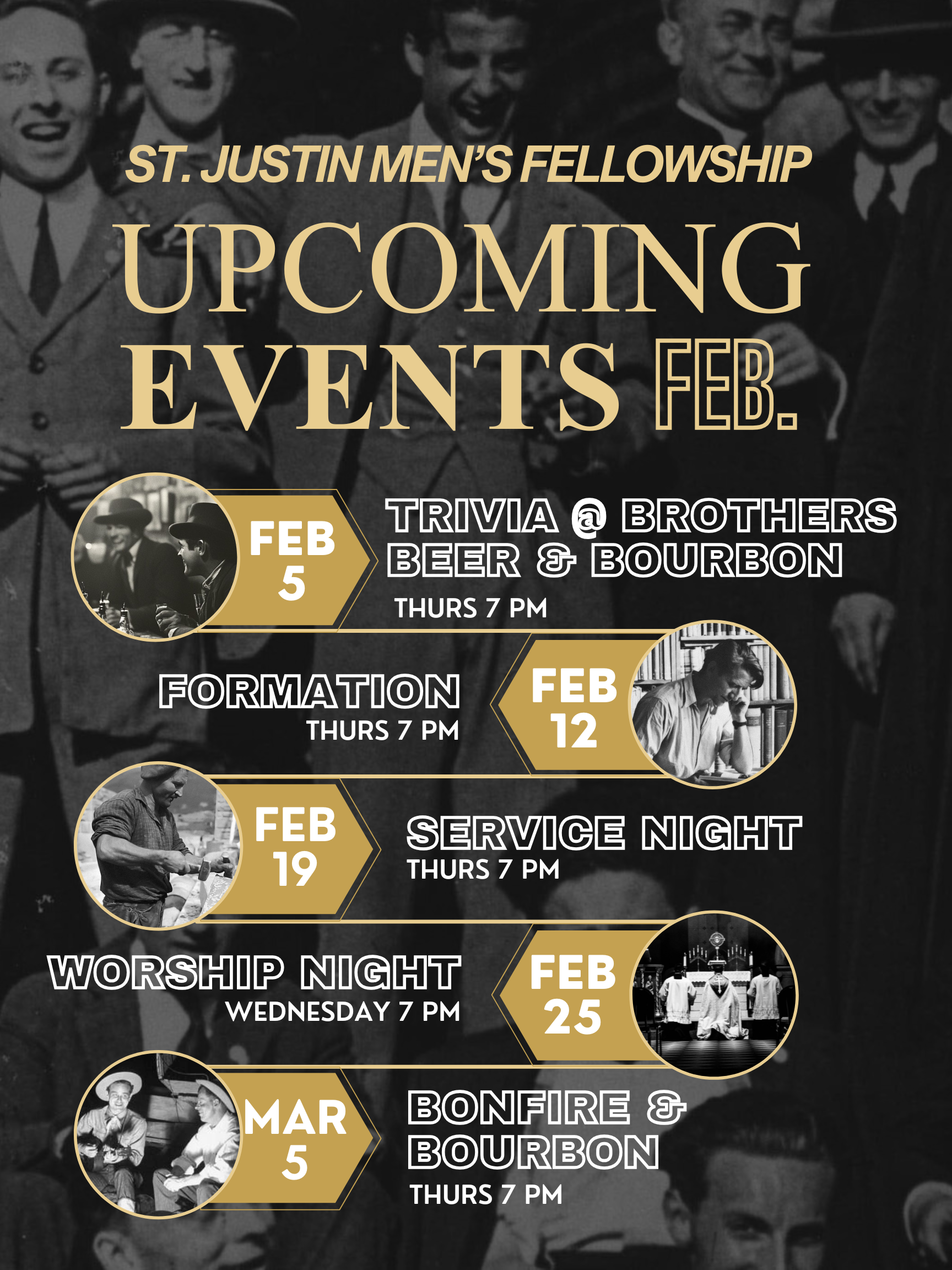 St. Justin Men’s Fellowship Upcoming Events